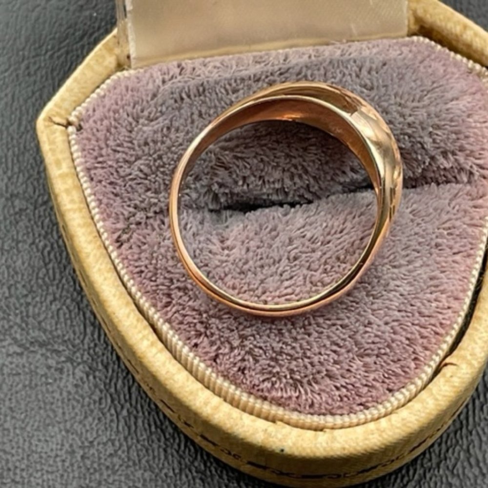 Vintage 14K gold ring polished & brushed gold - Picture 5 of 8